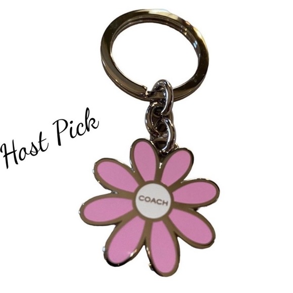 Coach Accessories - COACH Keychain Pink Daisy Keyfob Purse Charm Retired. NWOT